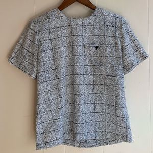 Vintage Black & White Graphic Pattern Button Shirt